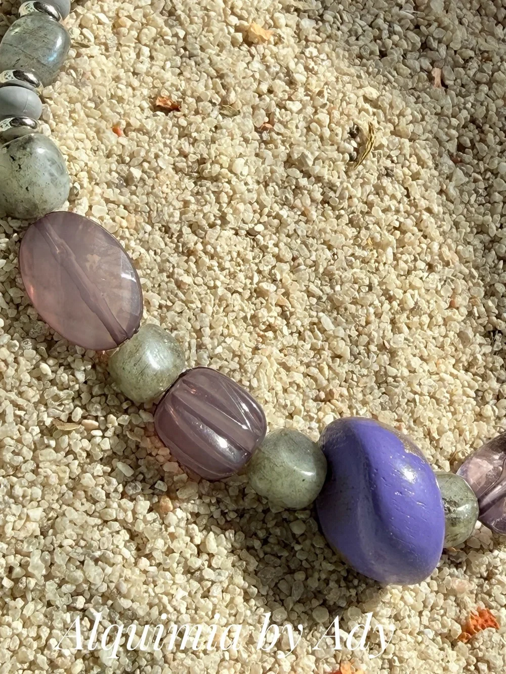 OVERSIZED  + labradorite choker short statement necklace